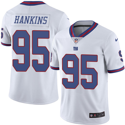 Youth Limited Johnathan Hankins Nike Jersey White - #95 Rush NFL New York Giants